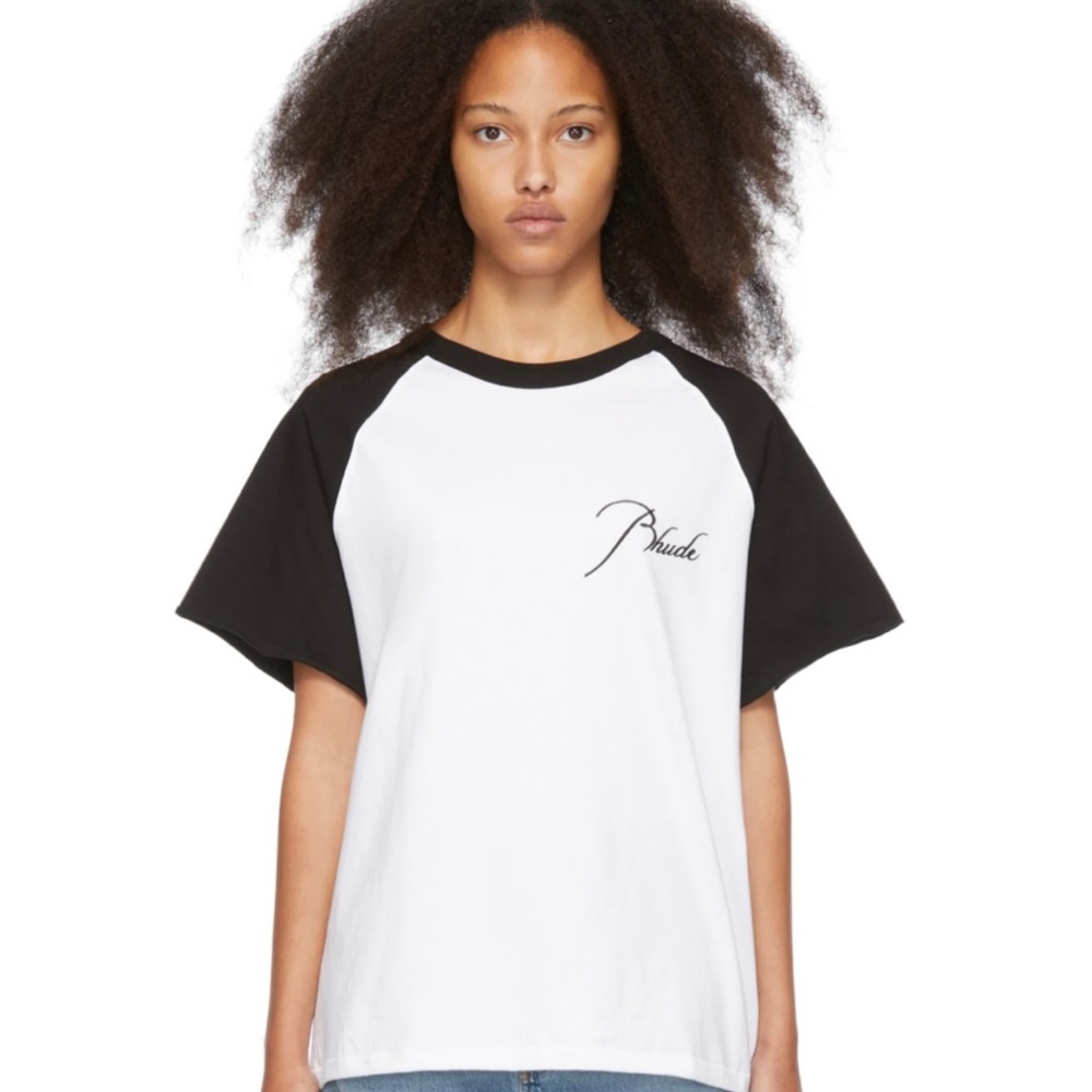 Rhude women’s white & black logo shirt